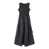 French Hepburn-Style Patchwork Vest Dress: Chic High-Waist A-Line Skirt for Summer Women