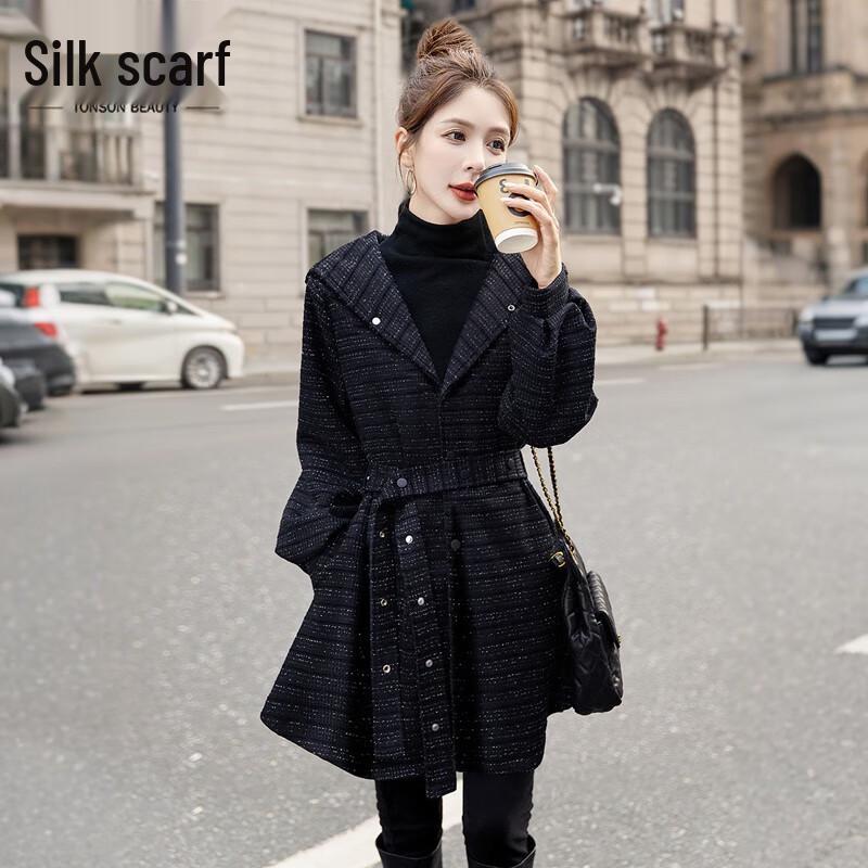 

Women s Hooded Slim Fit Waist-Cinching Jacket L