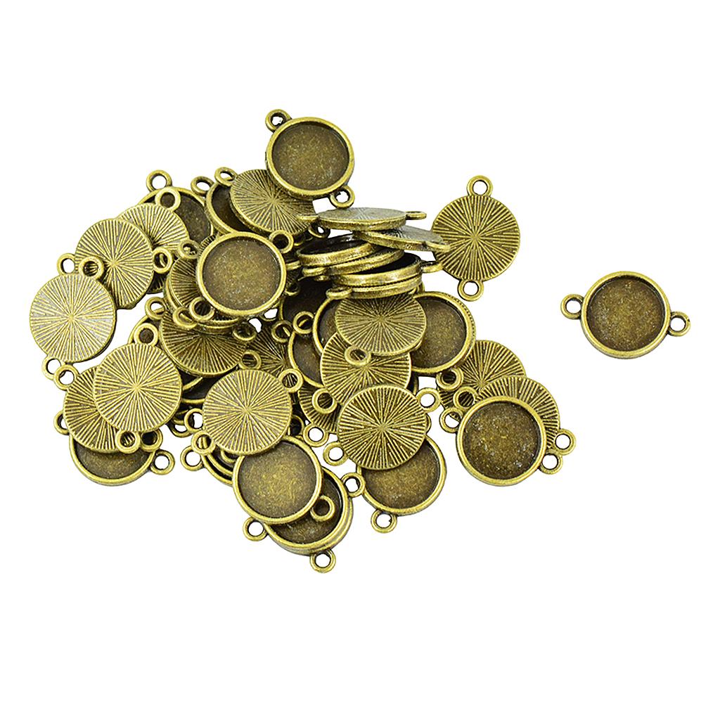 50 Stück leere Lünettenfassung für Cabochon-Schmuck, DIY-Charm-Anschluss, 12 mm