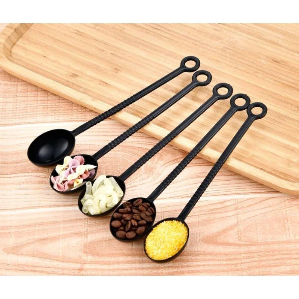 5pcs Long Handle Coffee Scoop Plastic Fruit Powder Spoon Baking Tool Seasoning Spoon Kitchen