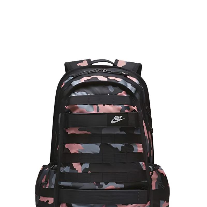 Nike SB Skate Series Sports Large Capacity Polyester Backpack Unisex Backpacks Pink-Camouflage BA5983-060