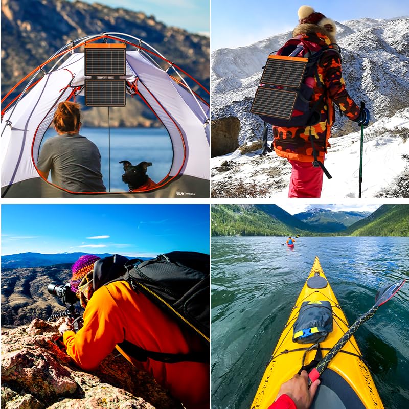 Solární solární panel FlexSolar 20W 5V přenosná solární nabíječka s voděodolným výstupem IP67, prevence katastrofy Jackli přenosné napájení kompatibilní s venkovním kempováním