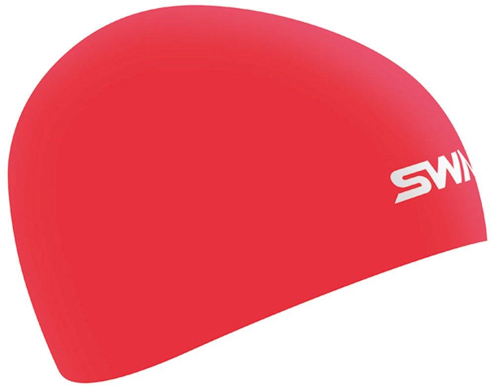 

SWANS Japanese swim cap R Red FINA approved model silicone cap Low resistance hard type Free size SA-10 Dome-shaped