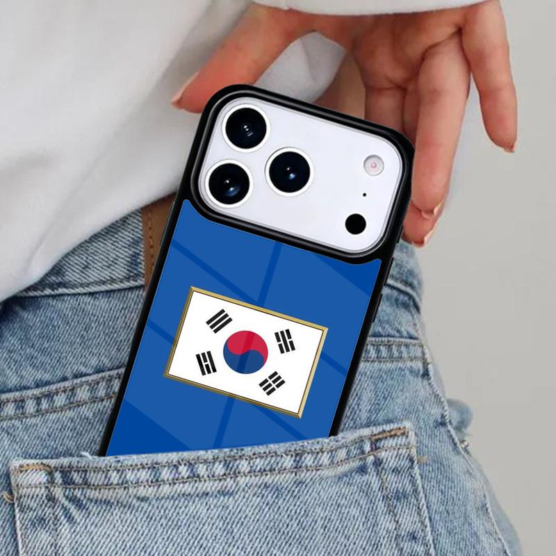 Funda de Teléfono Suave con Bandera de Corea del Sur para iPhone 17ProMax 12 13 14 15 16e 17 Pro Max Plus Cubierta de Aire