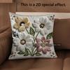 2D Floral Embroidered Pattern Pillow Covers For Sofa Pattern Cushion Cover Suitable For Sofa Bedroom Car Pillow Cover