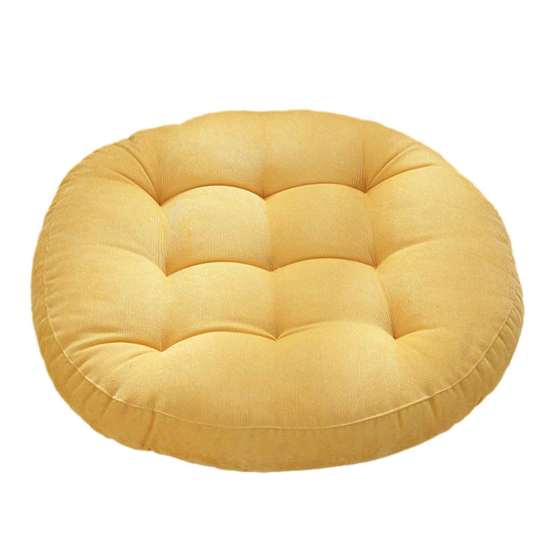 Stress Relief Hip Support Pillow Round Corduroy Chair Cushion, 16.5 Inch Ultra Soft Seat Pad, Plump Bread Style Cushion Washable for Floor Reading