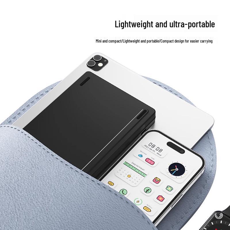 Tragbare Bluetooth-Tastatur mit Doppelfaltung für mobile Geräte und Laptops