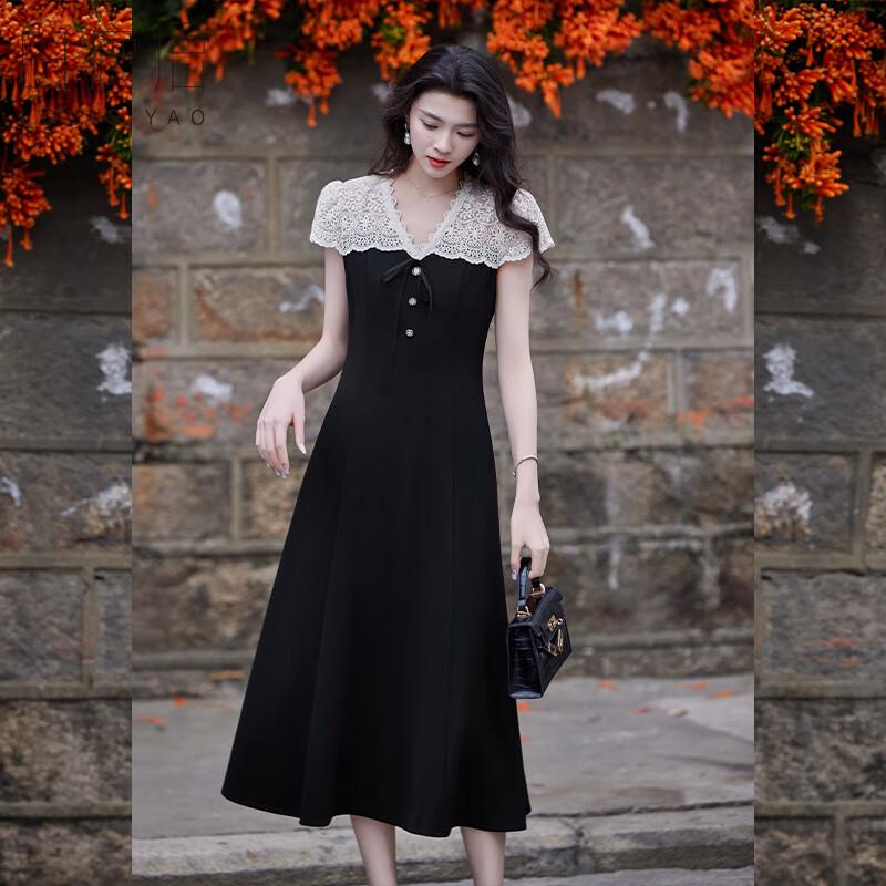 

Платье Bailuyu с V-образным вырезом, имитацией двух частей, пэчворком, А-силуэта, длинное M