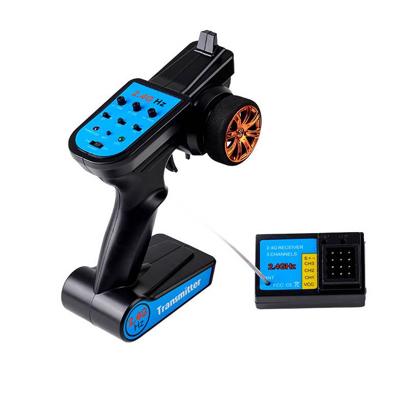 2.4G 3CH RC Controller Radio Transmitter Adjustable W/ Receiver for RC Car
