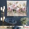 2D Rosa Weiß Pfingstrose Ölgemälde Wandteppich Wandbehang