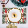 Christmas Table Placemat Linen Print Home Table Living Room Heat Insulation Placemat
