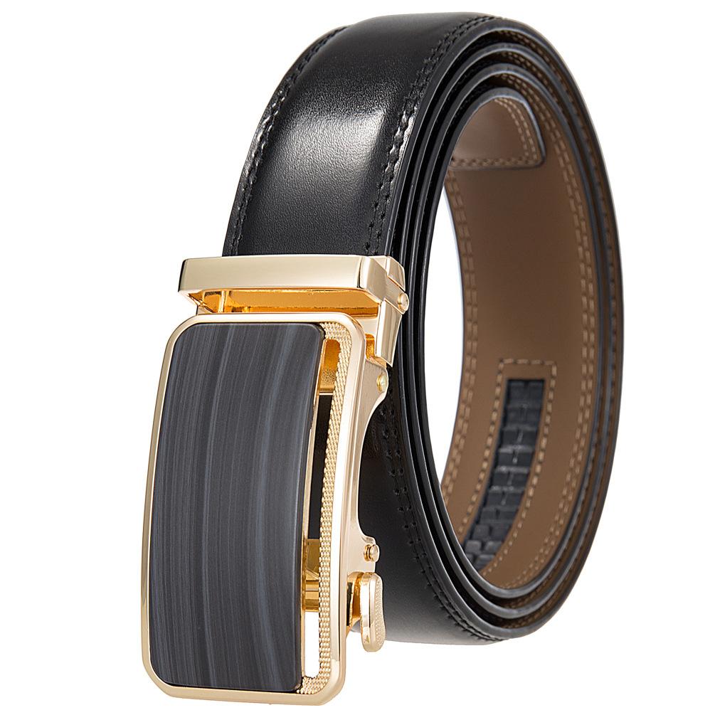1Pcs Fashion Versatile Business Men'S Belt, Cowhide Belt Automatic Buckle Men'S Belt Ly36-35576-1