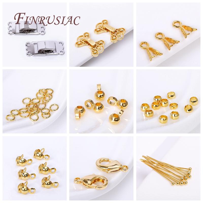 18K Gold Plated Mini 2.5mm Beads Pendant Bail Bead For DIY Jewelry Making Supplies