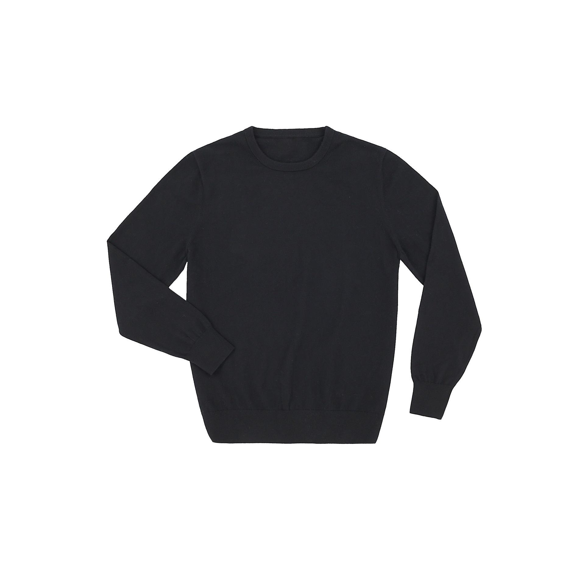

Men s Old Money Style Wool Crew Neck Sweater - Autumn/Winter Knit Pullover 3XL чорний