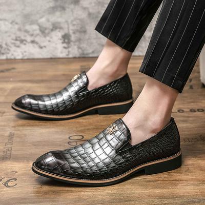 Chaussure d'Affaires Classique pour Homme Cuir Microfibre Bout Pointu Chaussure de Ville Plate pour Homme Mode Mariage Fête Oxfords