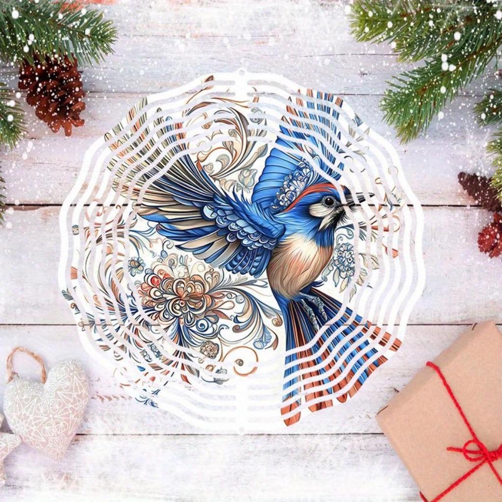 Metal Wind Spinner with Soaring Bird Design Outdoor Garden Decor for Patio Porch Holiday Gifts Halloween Christmas Thanksgiving Birthday