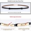 Luxury Ladies Slim Waist Belt Retro Spring Buckle Design Leather Belt Adjustable Length Skinny Belt