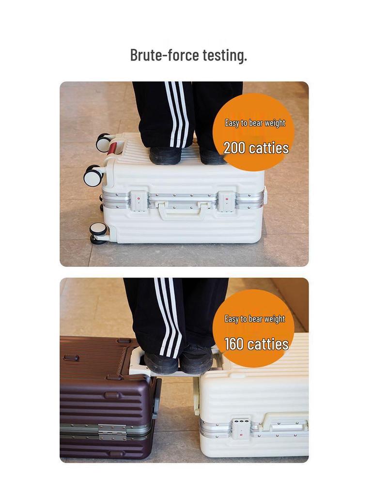 2025 Women's Large Capacity Trolley Suitcase - Aluminum Frame, Combo Lock, Silent Universal Wheels, Fashionable Travel Case