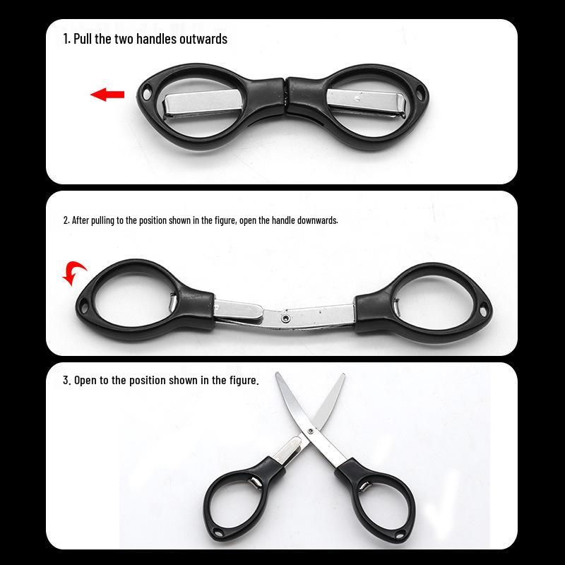 Compact Foldable Figure-8 Scissors with Carbon Steel Blades for Easy Cutting and Travel Use