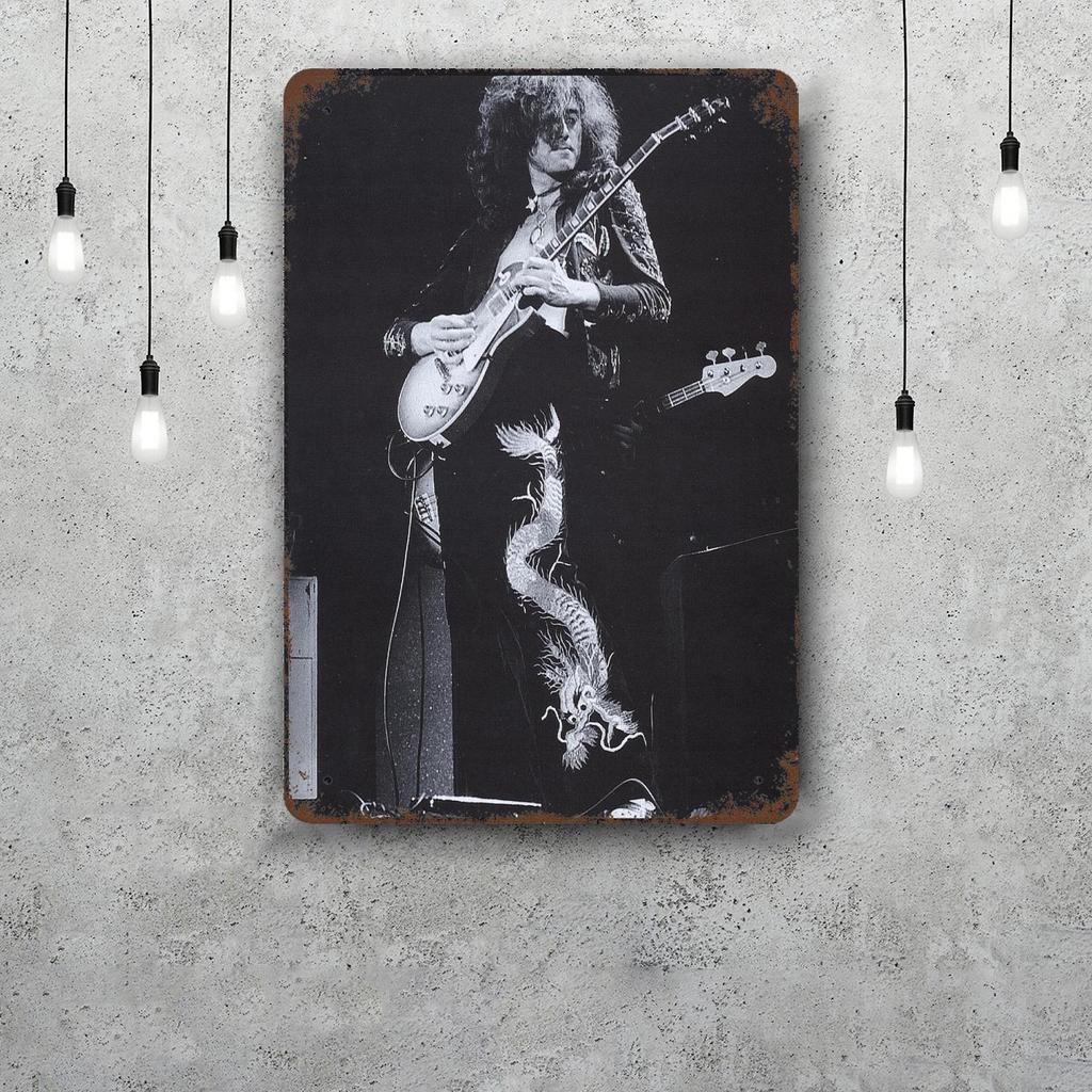 Jimmy Page Metal Signs Wall Decor Vintage Tin Signs Captain Metal Poster Decor for Bar Pub Club Wall Decoration