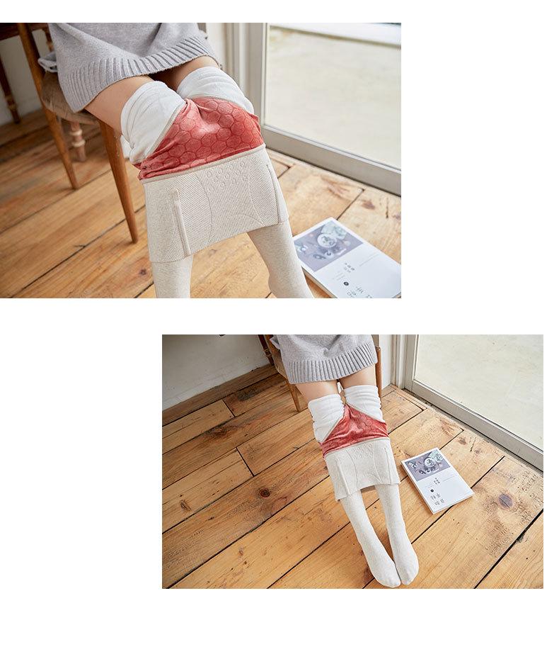 Women's High-Waist Fleece-Lined Cotton Leggings with Tummy Control - Slimming Black Autumn & Winter Pants