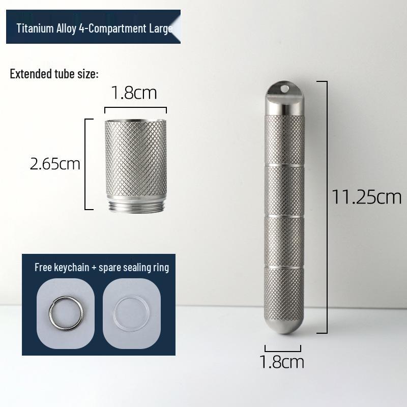 Compact Titanium Non-slip Pill Box - Multi-compartment, Waterproof, Moisture-proof, Perfect for On-the-go Storage