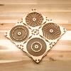 1/4Pcs Wooden Kinetic Coasters Farmhouse Rustic Heat-resistant Coffee Mug Cup