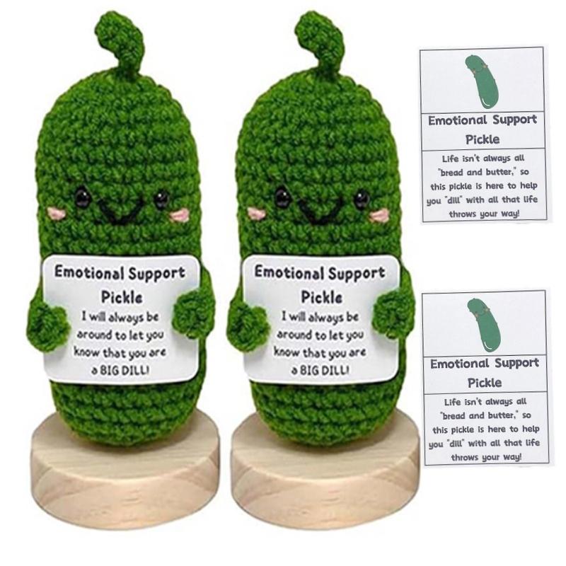 Handmade Crocheted Funny Cucumber And Potato Woolen Expression Gift Set
