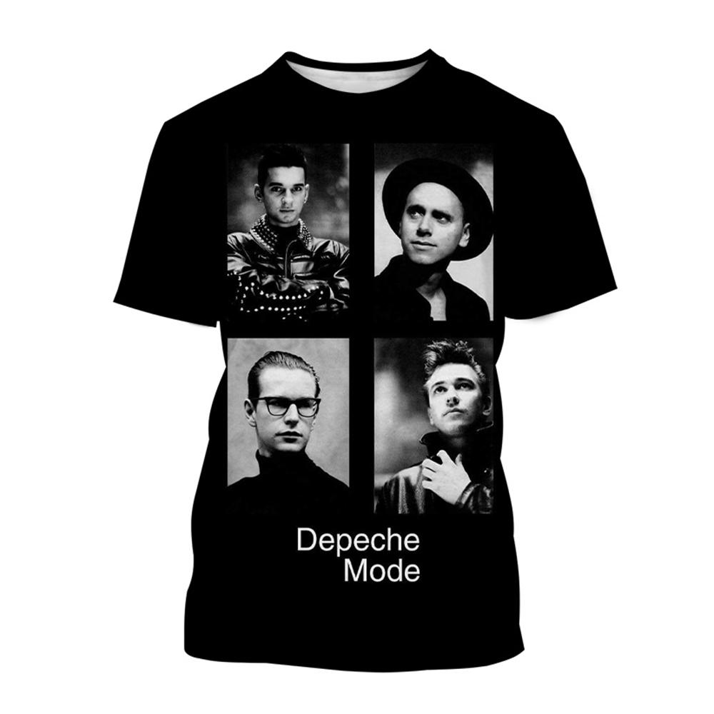 Summer Fashion Band Creative 3D Printing Design Hip Hop Cool Pattern Fashion Casual Personalized Short Sleeve M
