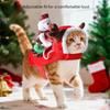 Dog Christmas Costume Snowman Horse Riding Theme Easy On and Off Design Festival Dressingup Outfit For Small Medium Dog