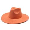 Unisex Suede Wide Brim Fedora Hat Ethnic Style Gentle Hat