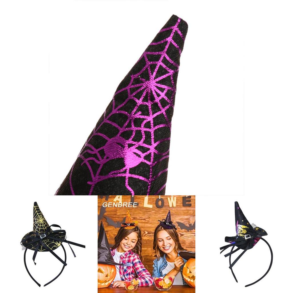 Halloween Witch Hat Headband Pumpkin Hair Hoop Spider Web Costume Party Props