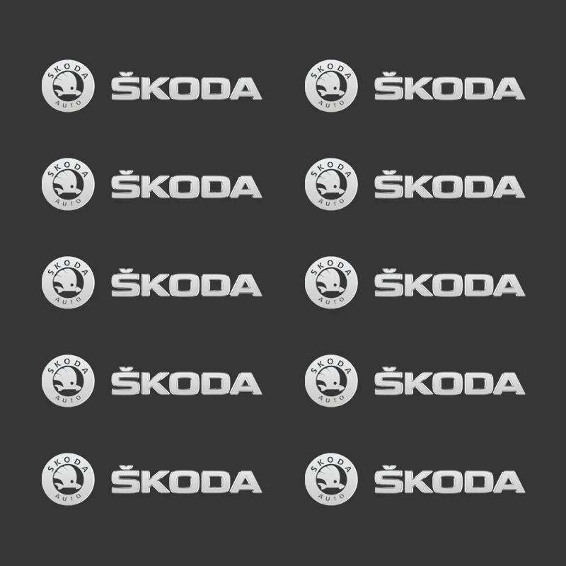 NADH5 Valve Stems & Caps Metal Emblem Auto Decor Decals Reflective For SKODA Superb Karoq YETI FABIA Octavia Kodiaq