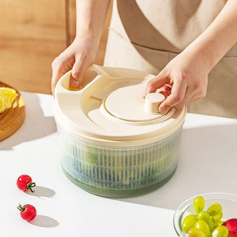 Multifunction Manual Salad Spinner Dryer Vegetable Fruit Food Dehydrator Quick Drying Kitchen Household Vegetable Dehydrator