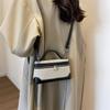 Tragbare Eimer-Box Handtasche Canvas Patchwork Mode Umhängetaschen Damen Pendler Handy-Aufbewahrung Schultertasche Vielseitig Einfach
