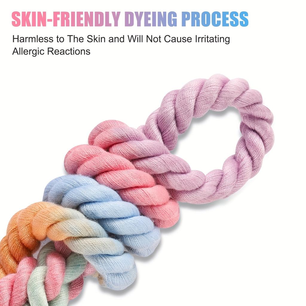 Handgewebtes, buntes Laufseil für Hunde. Multifunktions-Zugseil für Hunde. Doppelköpfiger Zuggurt für Haustiere. Hundekette