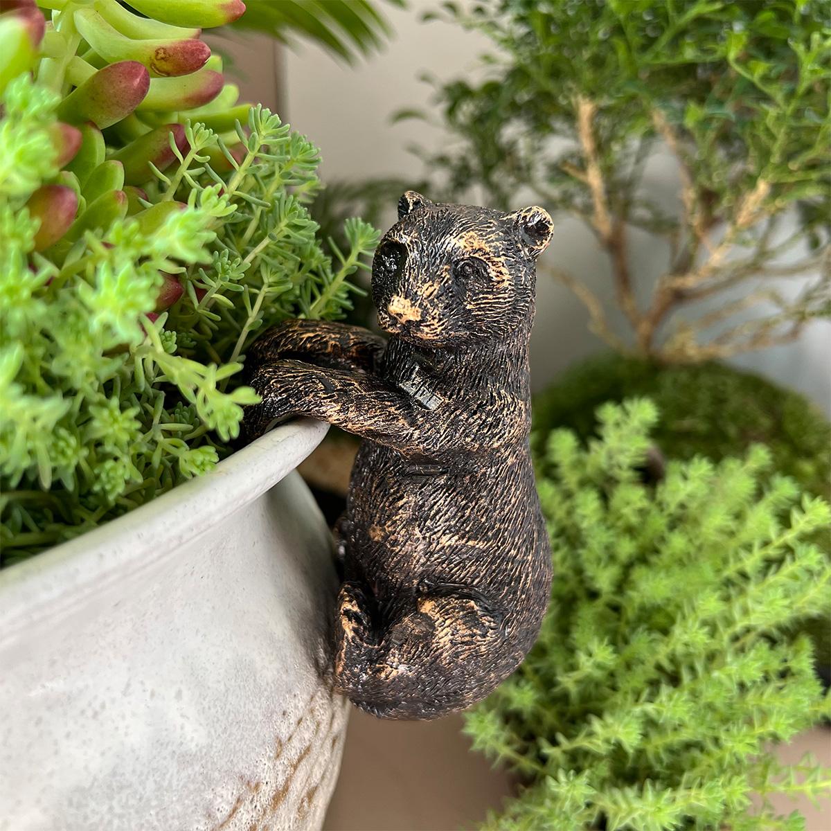

1Pc Resin Bronze Brown Bear Flower Pot Pendant, Bonsai Accessories, Animal Elements, Suitable for Flower Pots, Outdoor Flower Pots, Bonsai Accessories