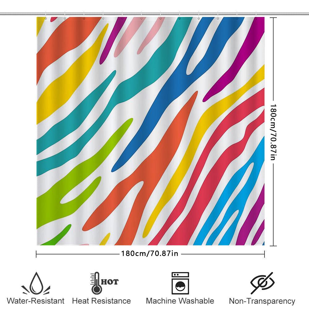 Colorful Abstract Shower Curtain Modern Art Bathroom Decor Waterproof Fabric Liner Set Artistic Pattern Home Textile