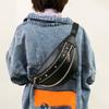 Hip Hop Taillentasche für Damen Nieten Bauchtasche PU-Leder Gürteltasche Kette Schulter Crossbody Brusttaschen Damen Handtasche und Geldbörse