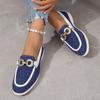 Women's Large Size Single Shoes New Shallow Chain One Foot Pedal Casual Flat Casual Shoes