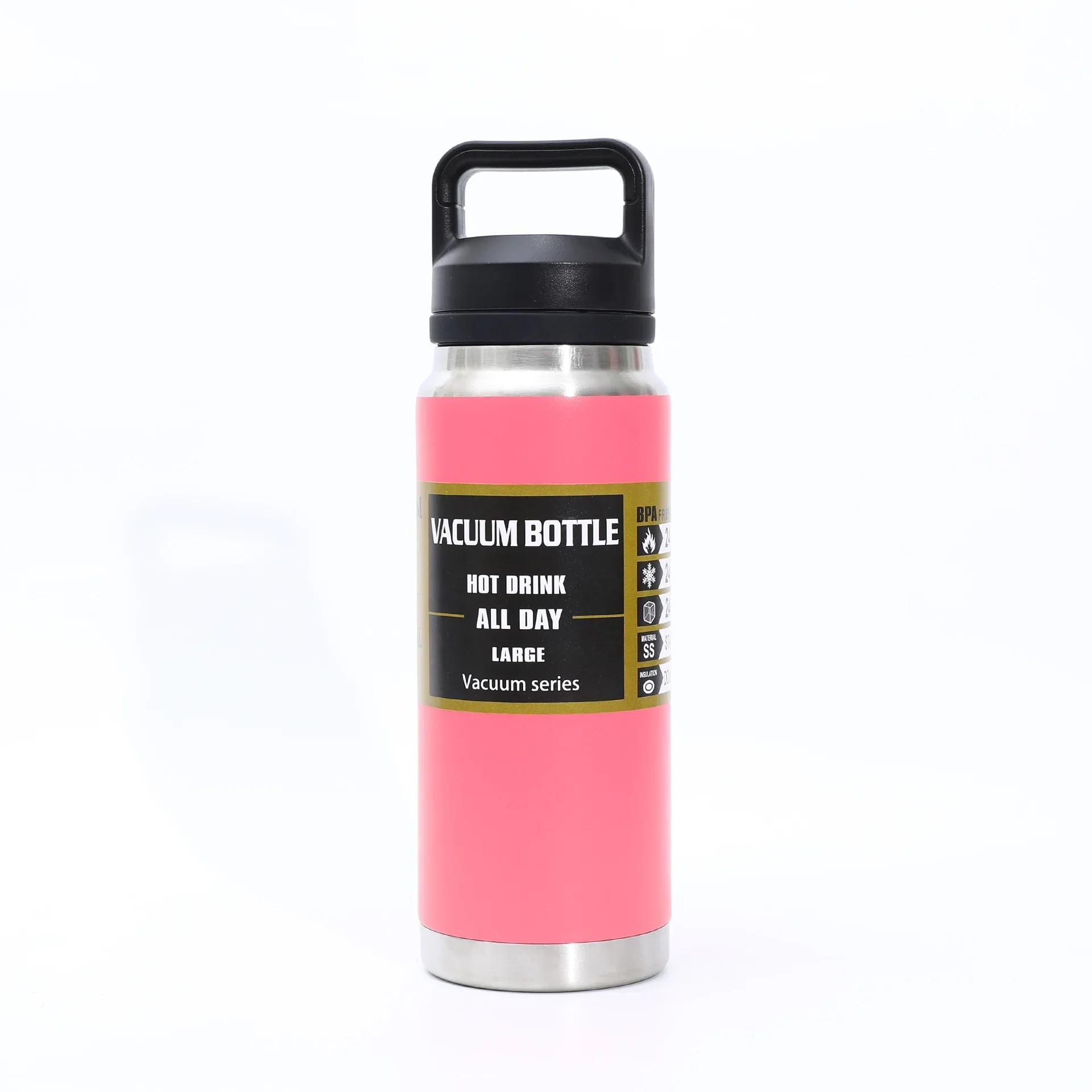 

304 нержавеющая сталь спортивная бутылка для воды для альпинизма на открытом воздухе портативный термос чашка вакуумная автомобильная портативная автомобильная чашка 600ml розовый