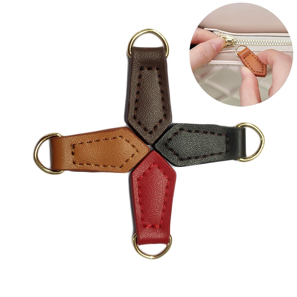 5 Stück Lederbeutel Reißverschlussanhänger Ersatz Geldbörse Reißverschlussanhänger Fixierer Blattförmiger Anhänger für DIY Handtaschen Gepäck Rucksack Zubehör