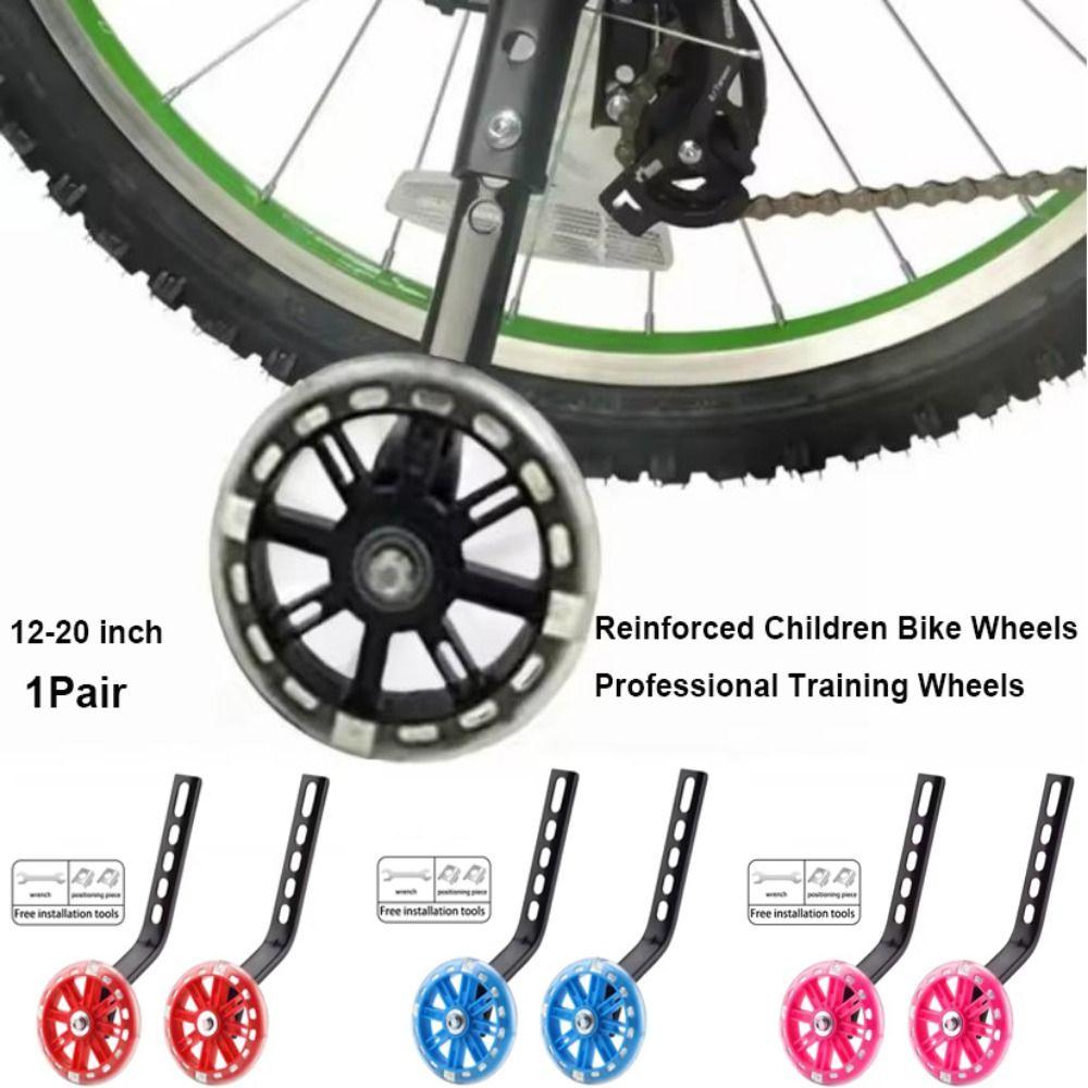 1Pair 12-20 Inch Professional Training Wheels Heavy Duty Wear Resistant Auxiliary Bike Stabiliser