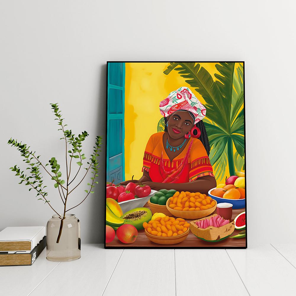 South America Colombia Travel Posters Street of Cartagena De Indias Landscape Prints Canvas Painting Wall Art for Living Room