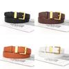 Fashion Pu Womens Leather Waist Belt With Square Pin Buckle For Business Wear