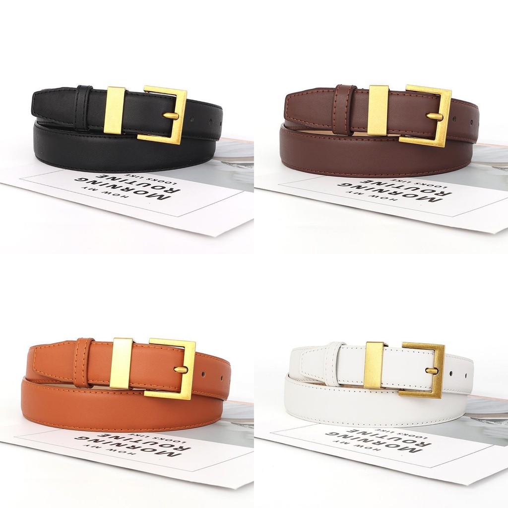 Fashion Pu Womens Leather Waist Belt With Square Pin Buckle For Business Wear
