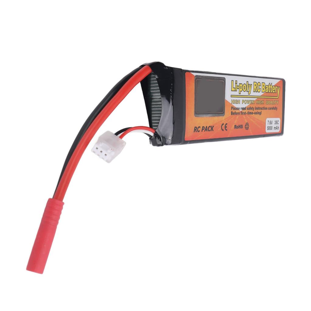 Akumulator LiPo 7,6V 5000mAh RC Przenośny Akumulator Litowy do Samochodu RC ze Wtyczką Banana 4.0 dla 1/8 1/10 1/12 1/16 Łodzi RC Ciężarówek