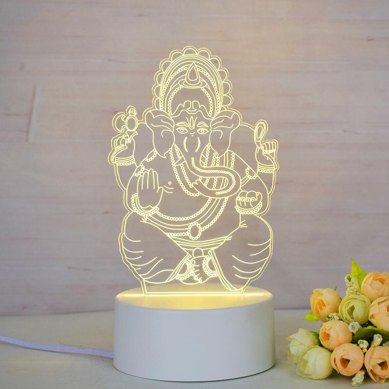 Customize Acrylic 3D Illusion LED Warm White Night Light for Living Room Kids Bedroom Decorative Lamp with USB Power