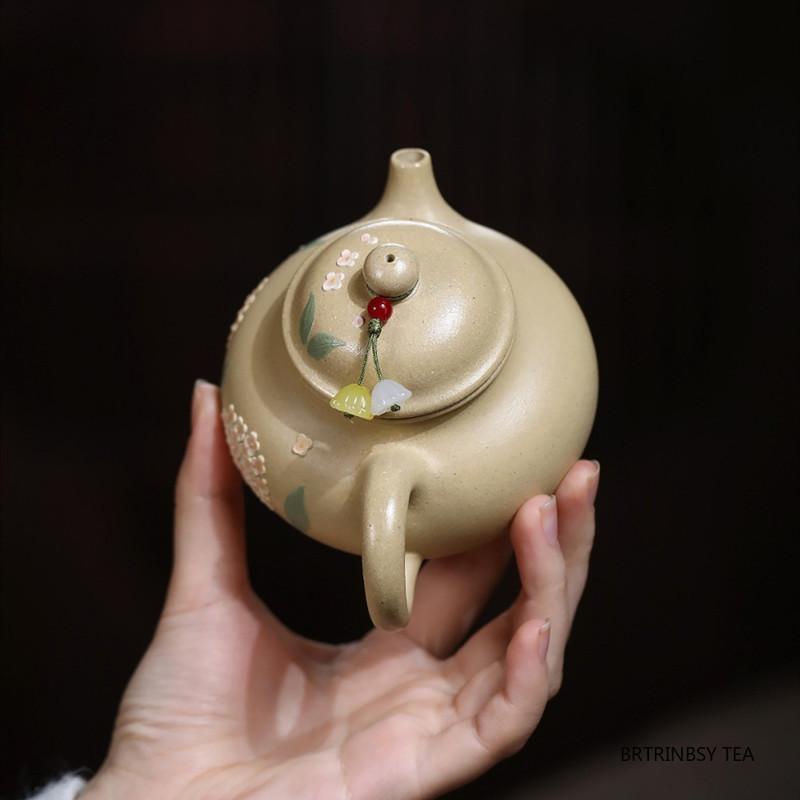 180ml Yixing Handmade Purple Clay Teapot Household Kettle Tradition Flowers Pattern Tea Pot Chinese Zisha Tea Set Teaware