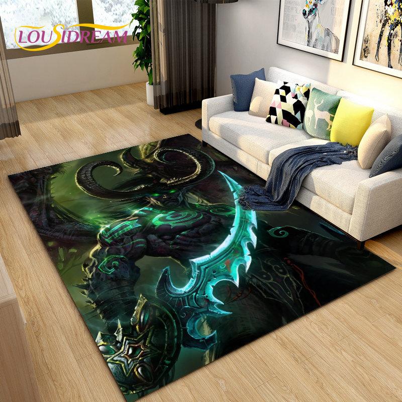 3D World of Warcraft , WOW Game Area Rug Large ,Carpet Rug for Living Room Bedroom Sofa Doormat Decoration ,Kids Non-slip Floor Mat